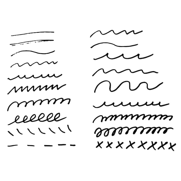 hand drawn different doodle drawing illustration