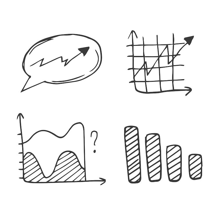 Vektör hand drawn doodle business icons set sketches