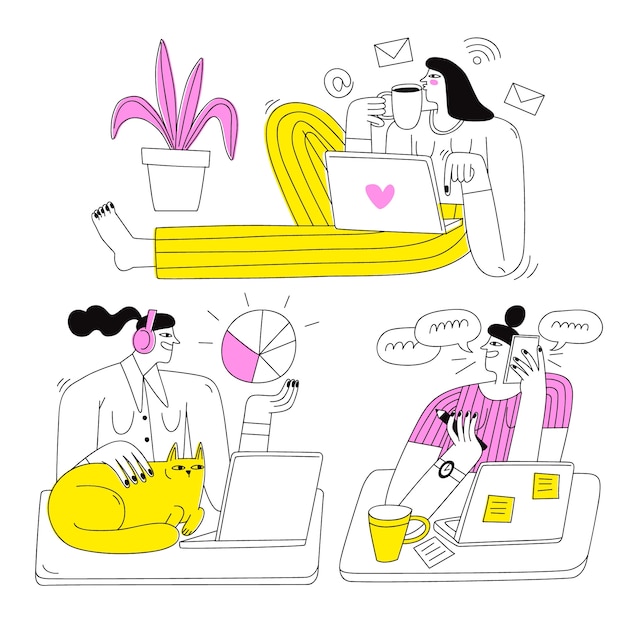 Hand drawn doodle character illustration