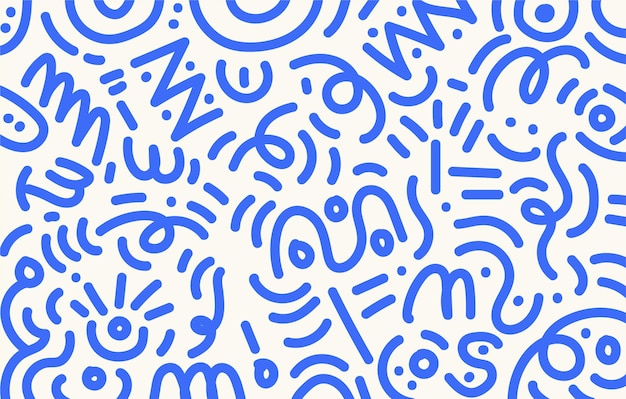 Hand drawn doodle line pattern vector background