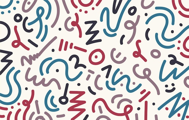 Hand drawn doodle line pattern vector background