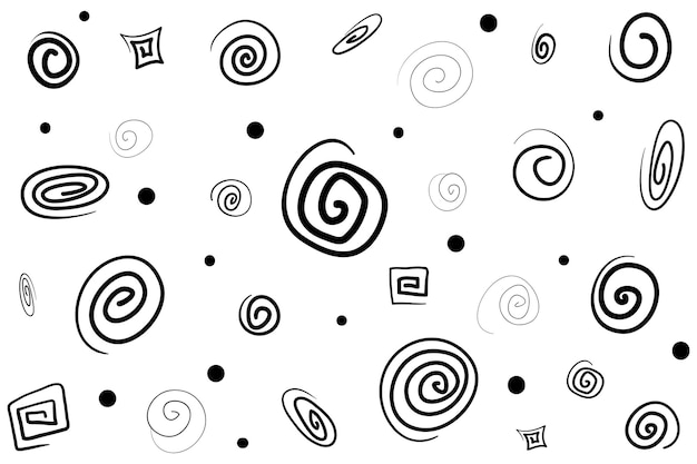 hand drawn doodle spiral illustration vector
