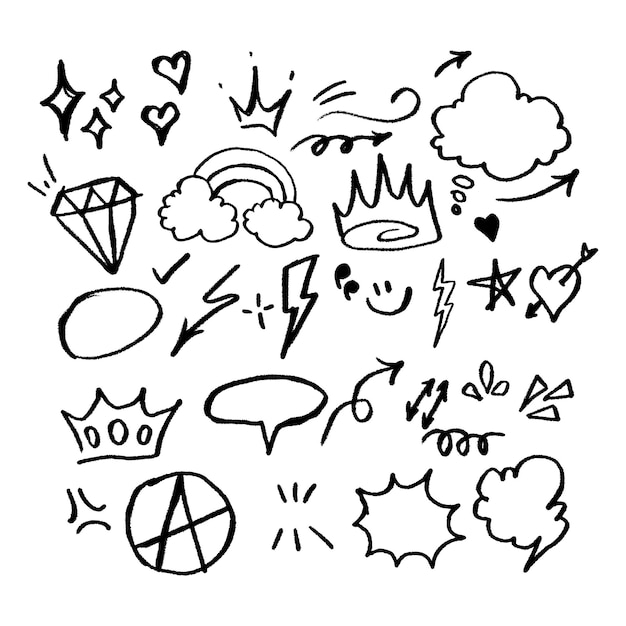 hand drawn element for concept design spray painted illustration