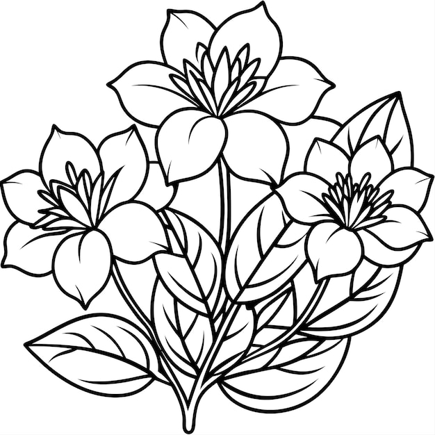 hand drawn flat flower vector for multi purpose use