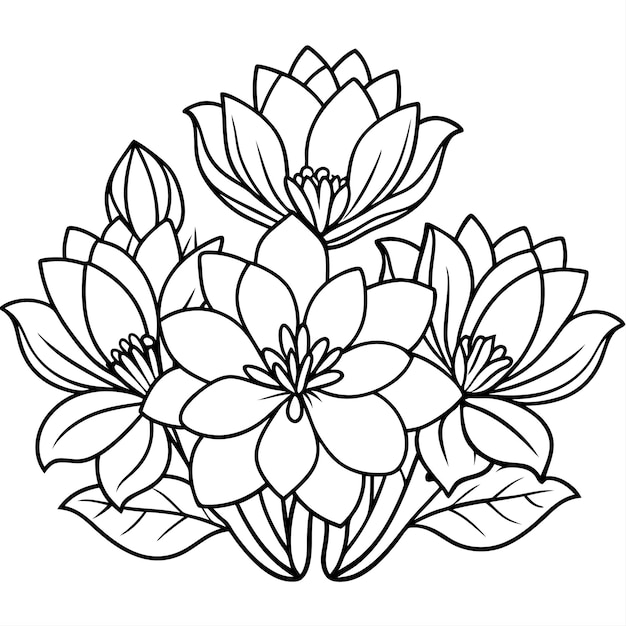 hand drawn flat flower vector for multi purpose use