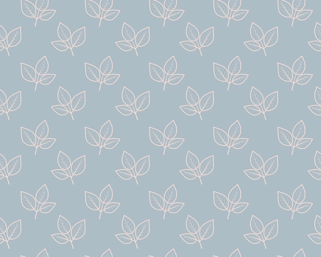 hand drawn floral pattern vector design simple ornament with plant and leaf
