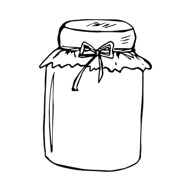 hand drawn jar of jam or honey clipart healthy natural organic product doodle