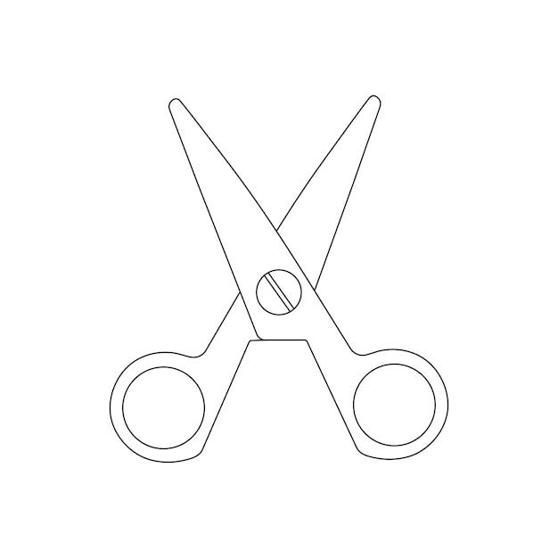 Hand drawn Kids drawing Cartoon Vector illustration safety scissors Isolated in doodle style