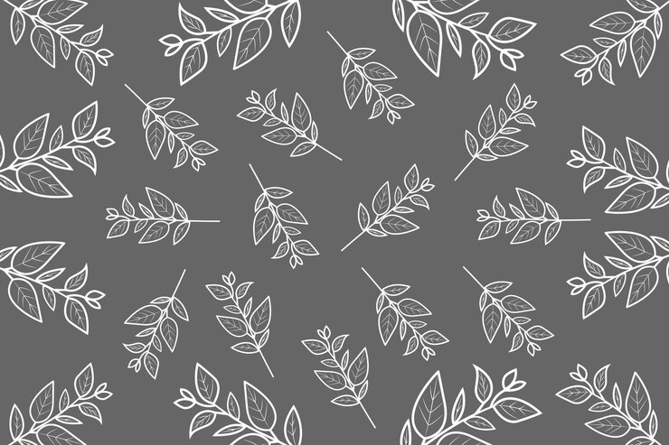 Vektör hand drawn leaves wallpaper vector illustration on grey background