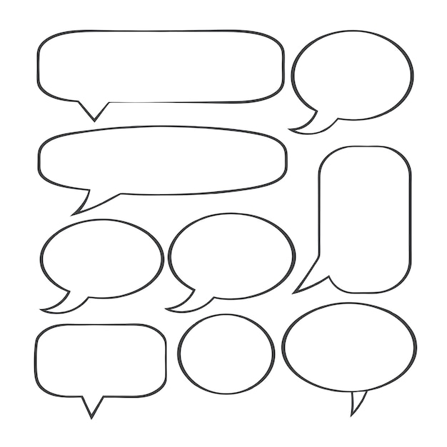 Hand Drawn line art Speech Bubble Vector Design