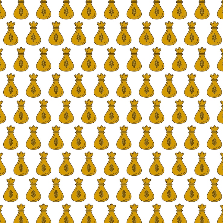 Vektör hand drawn money bag pattern template