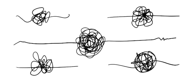 Hand drawn of tangle scrawl sketch Abstract scribble Vector illustration