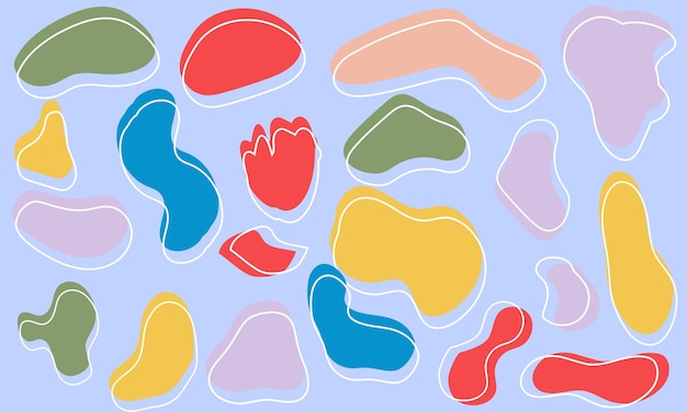 Hand drawn organic shapes element