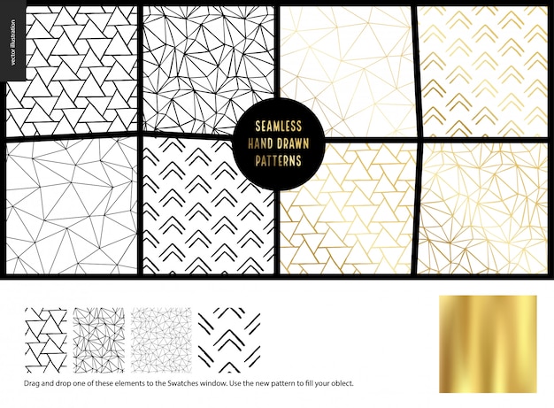 Hand drawn Pattern set