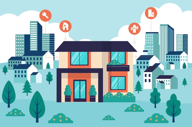 Hand drawn real estate background
