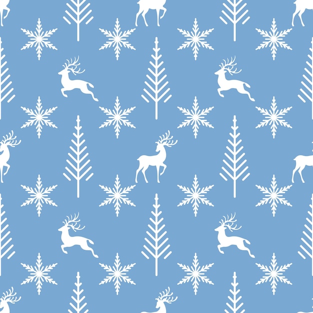 Hand drawn realistic elegant merry Christmas or xmas seamless design pattern. Festive winter texture