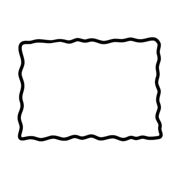 hand drawn rectangle frame doodle hand drawn wavy curve deformed textured frame border sketch