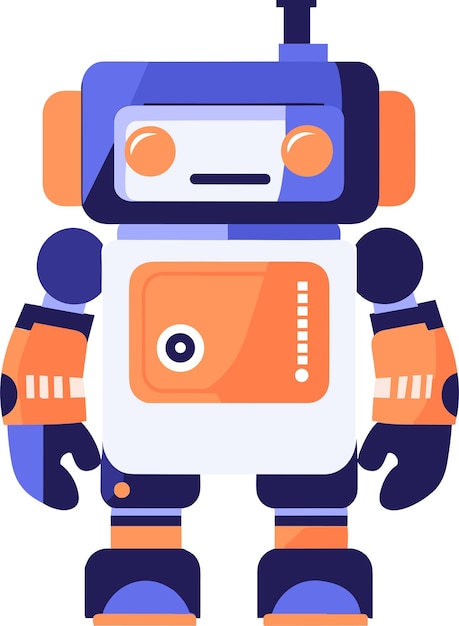 Hand Drawn Robots and electronic devices in flat style isolated on background