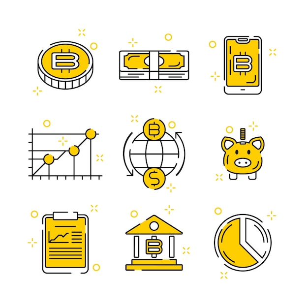 Hand drawn seo icons set