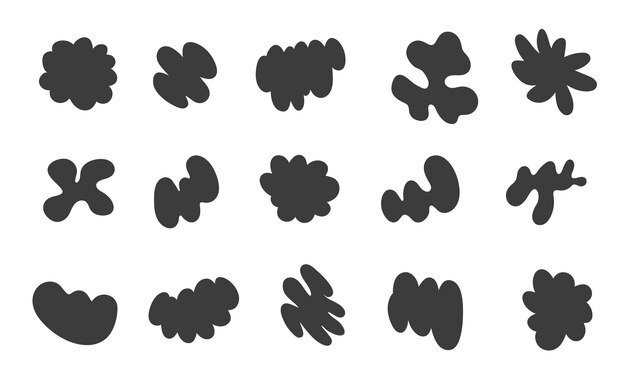 hand drawn shapes set doodle brutalist forms collection
