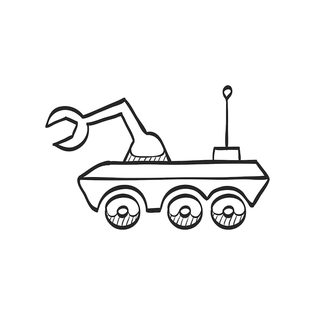 Hand drawn sketch icon space rover