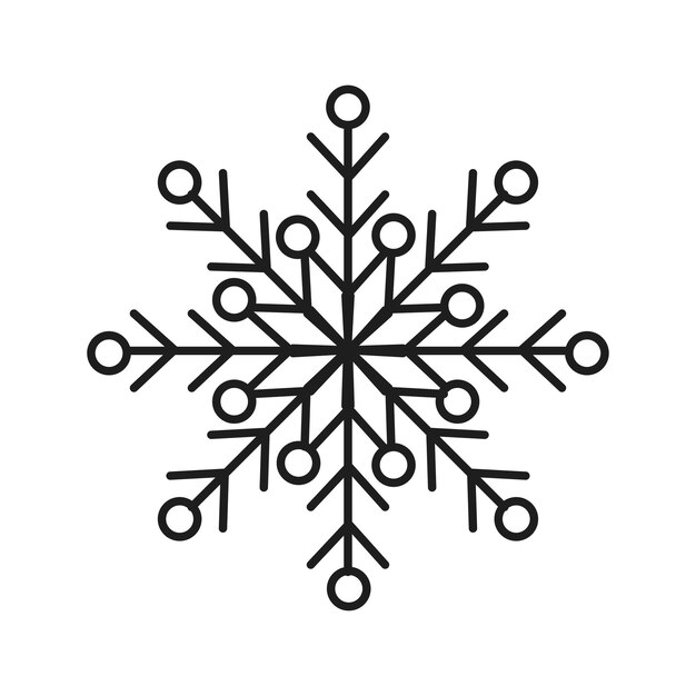 Hand drawn snowflake icon vector snowflake black eps