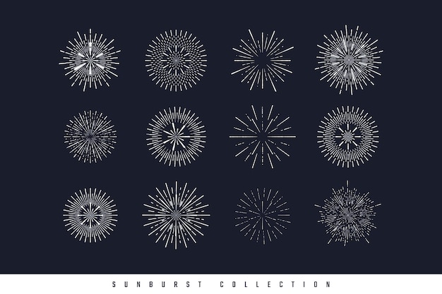 hand drawn sunbursts collection