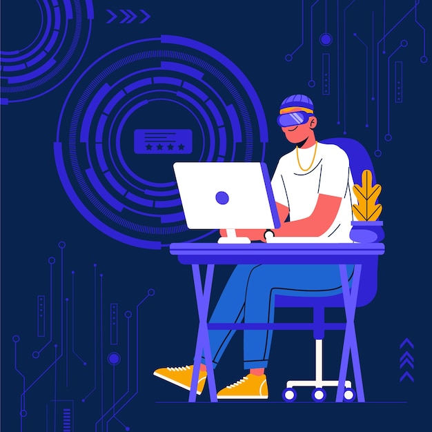 Hand drawn technology illustration