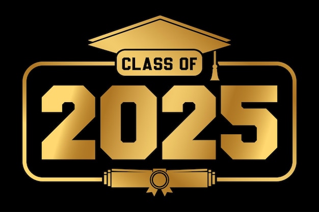 hand drawn text illustration for class of 2025 graduation class of 2025 badge