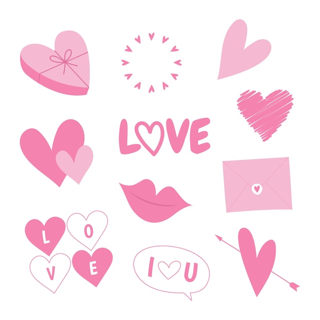 hand drawn valentines day element collection