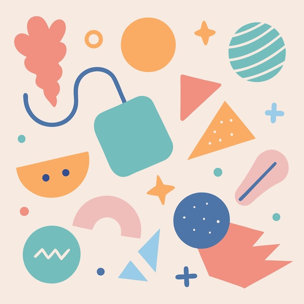 Hand drawn various shapes and doodle objects vector