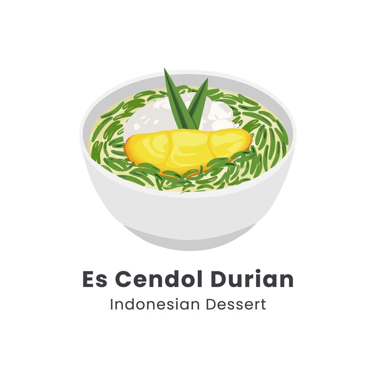 Vektör hand drawn vector illustration of es cendol dawet traditional indonesian iced sweet dessert