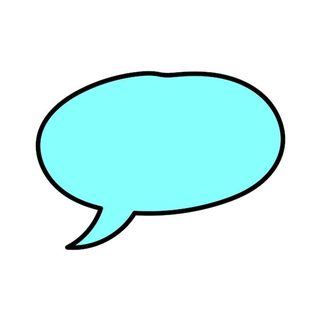 Hand drawn vector speech bubble in doodle style, isolated on white background.