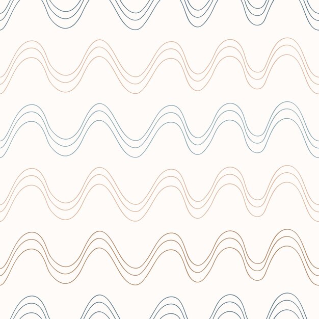 hand drawn wave lines seamless pattern, stylish wave lines background. vector abstract background.