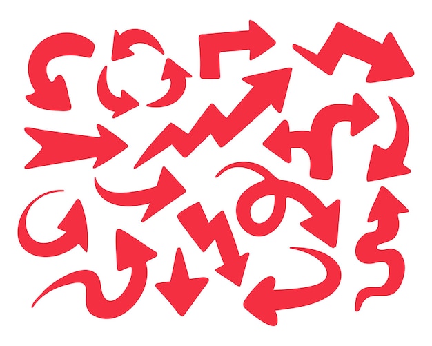 Hand drawn zigzag arrow icon isolated on a white background