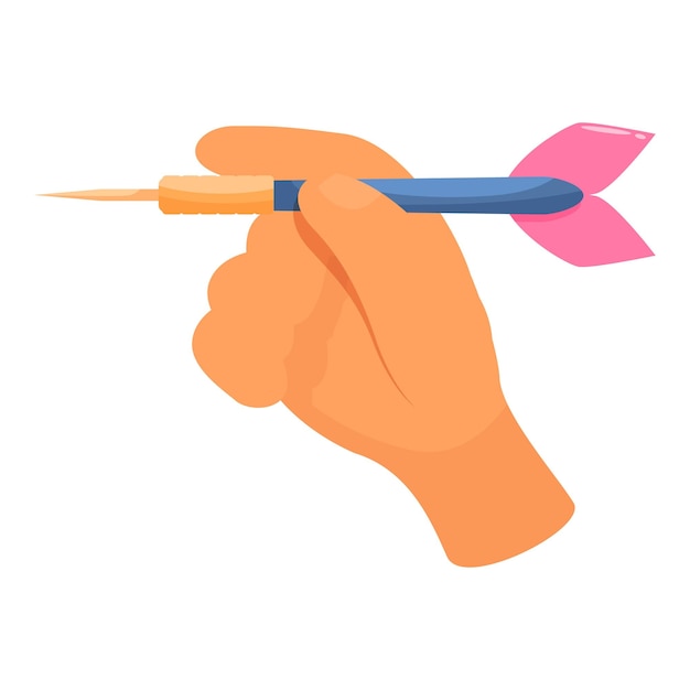 Hand holding dart aiming at target business strategy concept