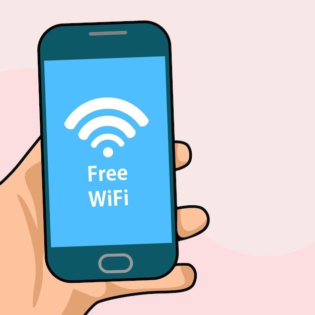 Hand Holding Phone Wifi Icon