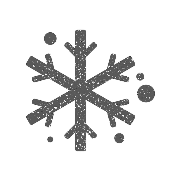 hand holding snow icon in grunge texture vector illustration