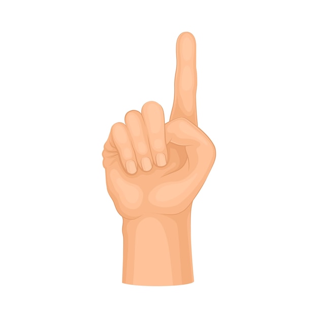 hand making gesture isolated on white background vector element attention sign in voiceless communication concept