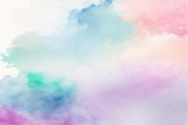 Hand painted watercolor sky cloud background with a pastel colored