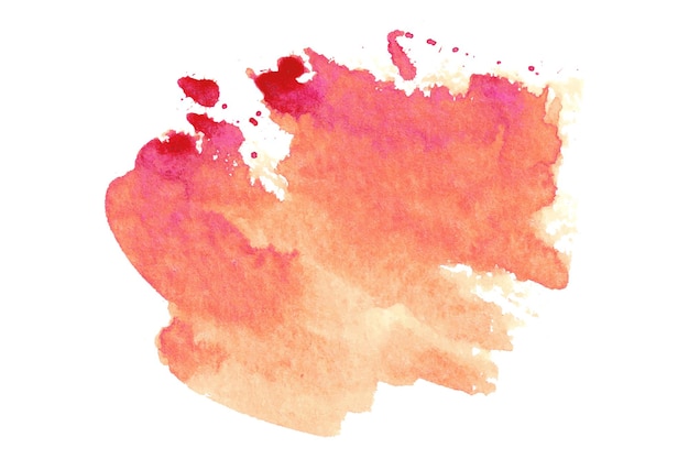 hand painted yellow watercolor abstract splash isolated on white background fluid organic shape with