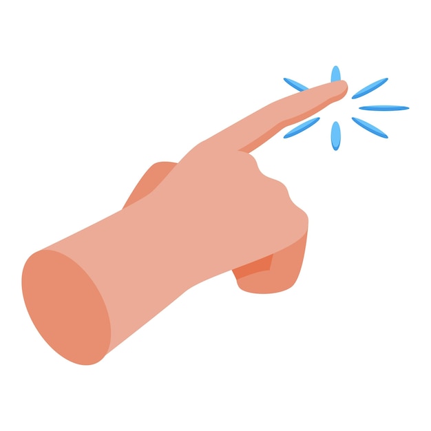 Hand pointing touching something with index finger