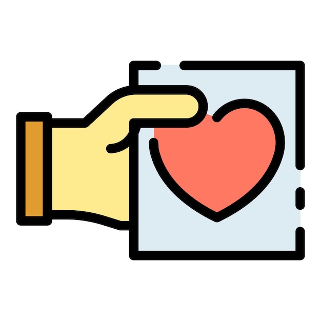 Hand protect icon Outline hand protect vector icon color flat isolated