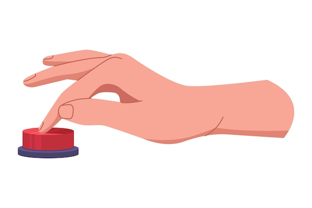 hand pushing and pressing button finger pressing button turn on and off launch start control concept