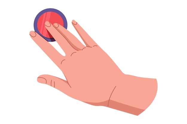 hand pushing and pressing button finger pressing button turn on and off launch start control concept