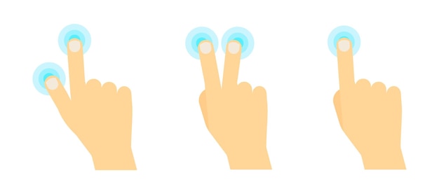 hand touch screen gestures vector set