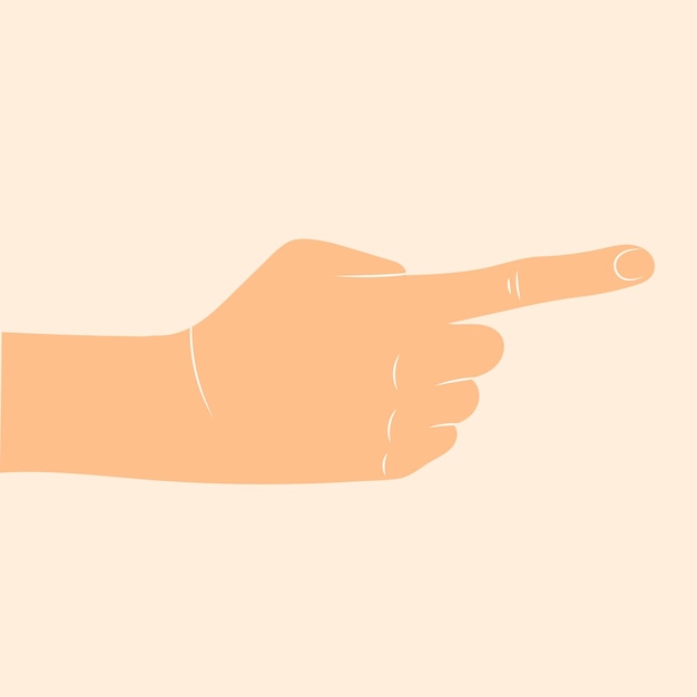 Hand with index finger flat design isolated vector
