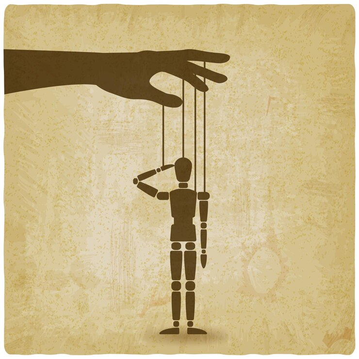 Vektor hand with puppet old background