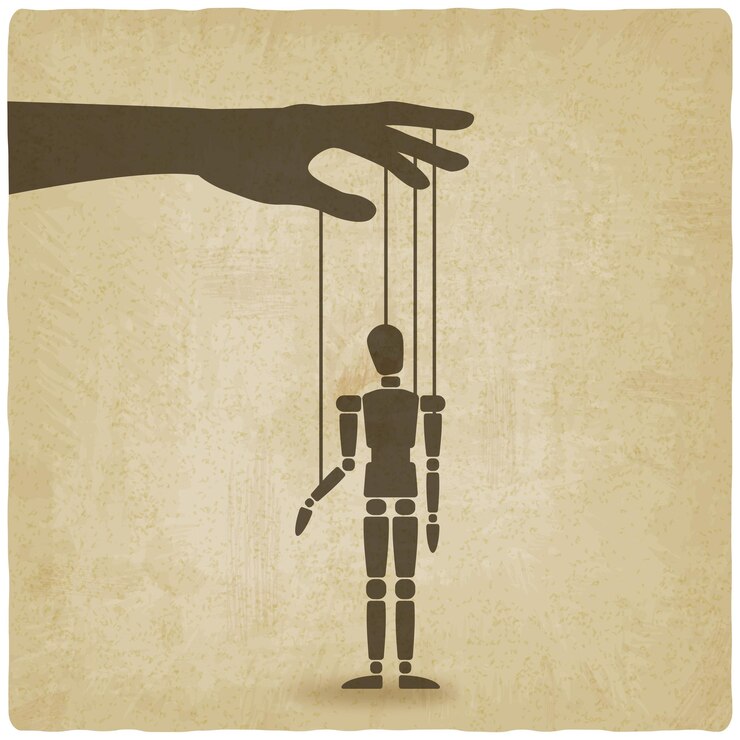 Vektor hand with puppet old background