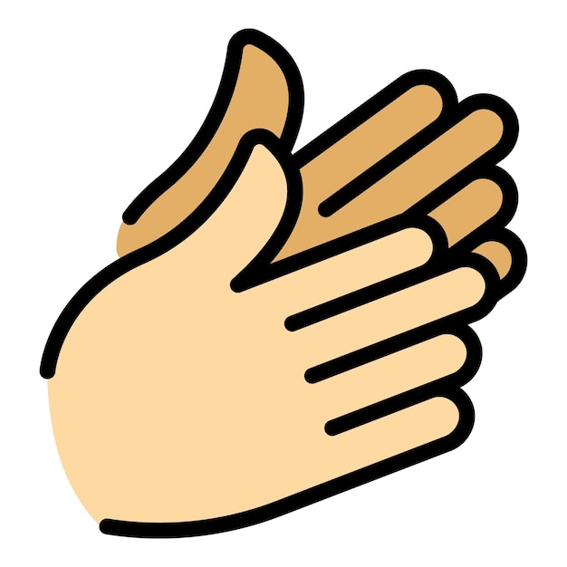 Handclap gesture icon outline vector Hand clap applause People support color flat